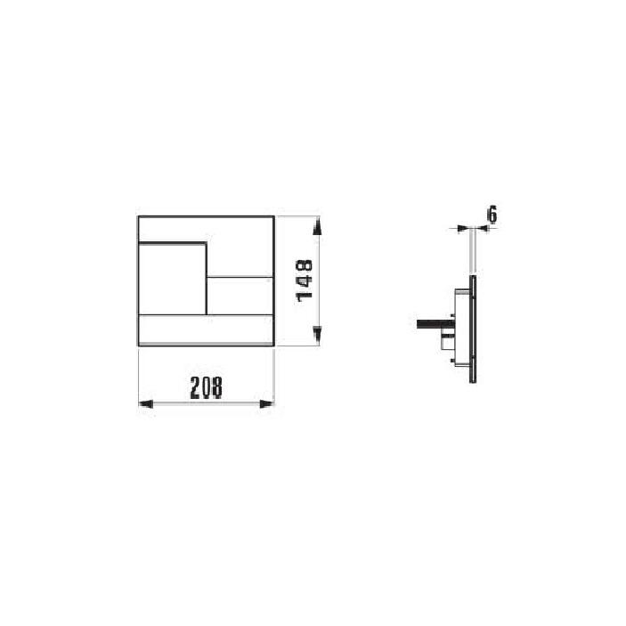 Laufen Ineo Skyline DualFlush Chrome taster za ugradne vodokotliće dvokoličinski sa četvrtastom tipkom debljine 6mm 9.0011.8.004.000.1