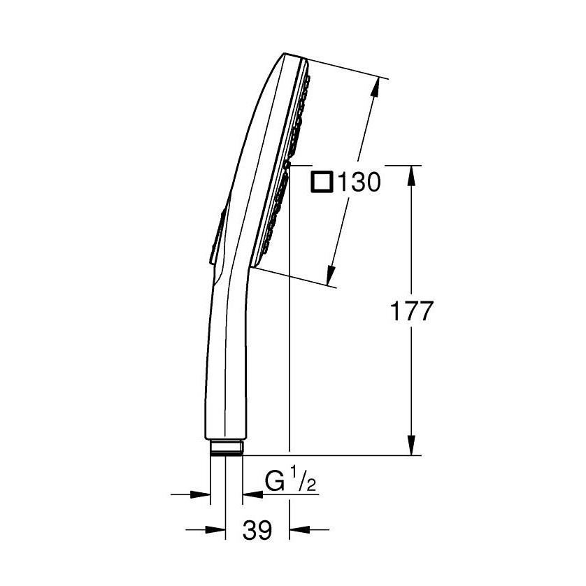 Grohe Rainshower SmartActive 130 Brushed Cool Sunrise ručni tuš sa 3 mlaza četvrtasti 26582GN0