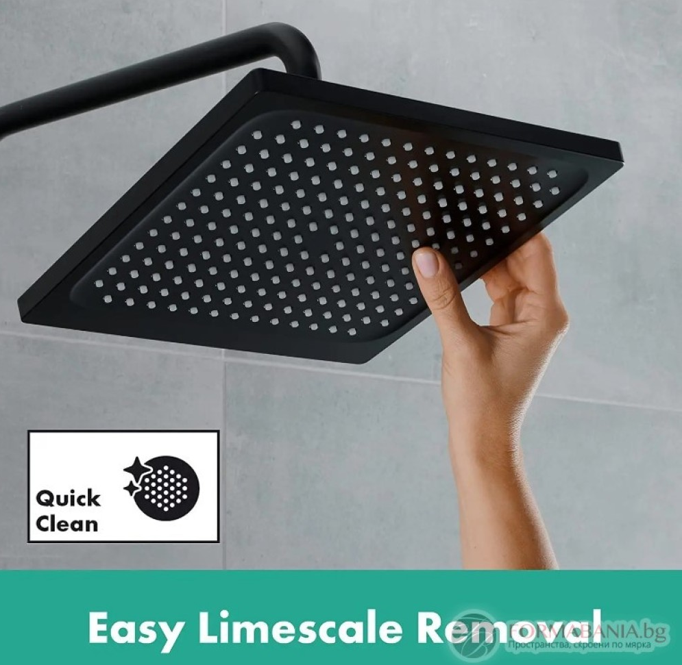 Hansgrohe Crometta E 240 Matt Black nadglavni tuš sa 1 vrstom mlaza 26726670