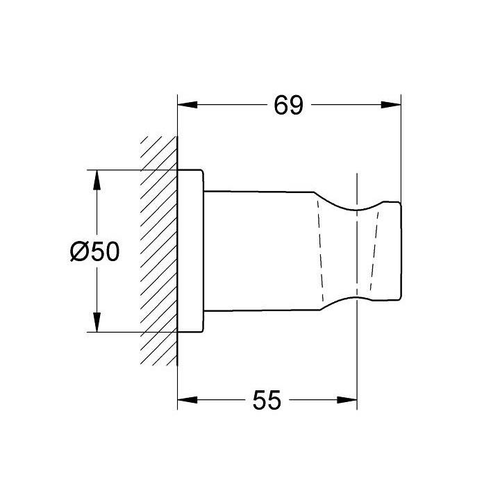 Grohe Rainshower Brushed Hard Graphite držač ručnog tuša zidni 27074AL0