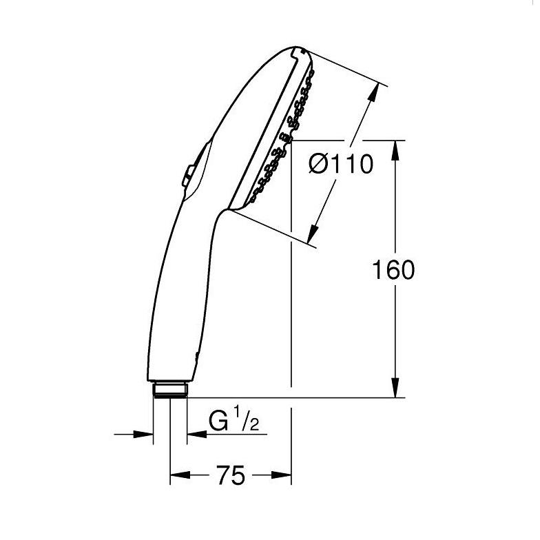 Grohe Tempesta 110 Matt Black ručni tuš sa 2 mlaza okrugli 261612433