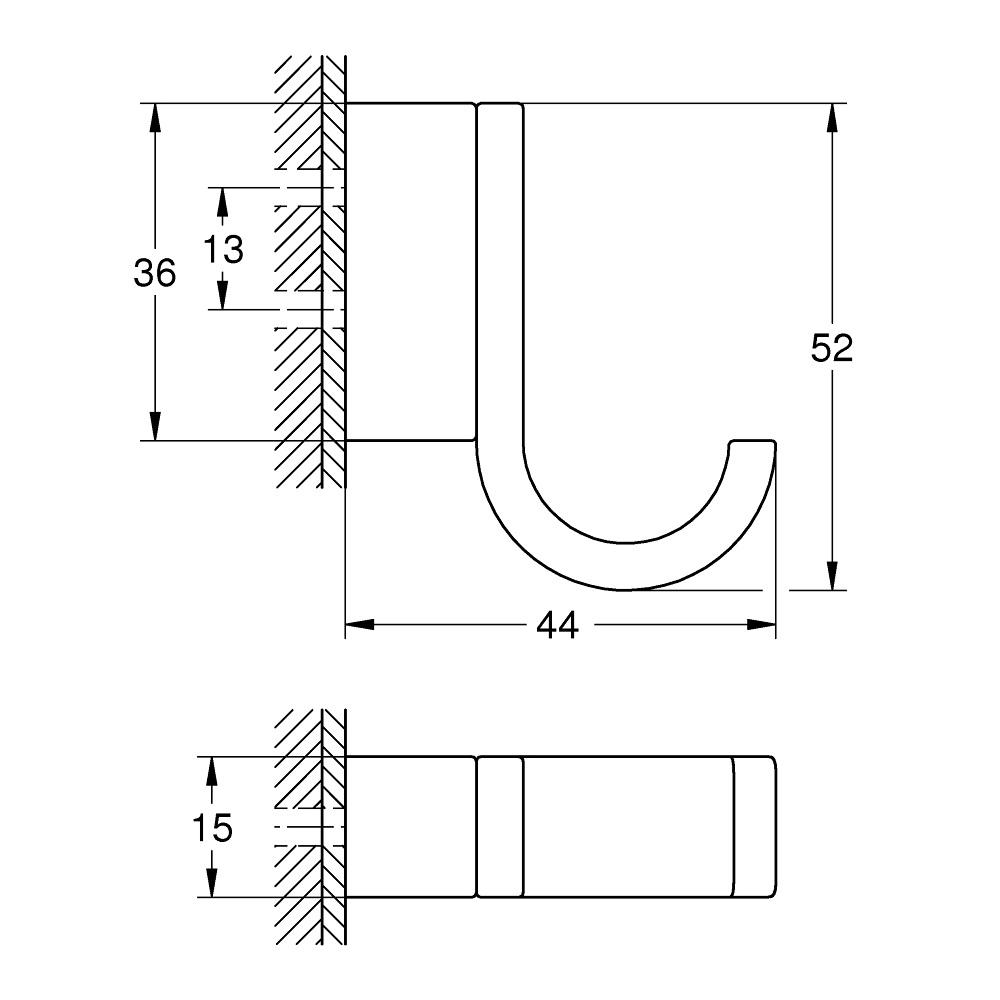 Grohe Selection Phantom Black kukica (vešalica) za peškir zidna 41216KF0