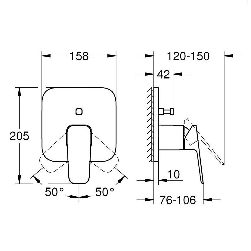 Grohe Cubeo Matt Black mešač sa prebacivačem 1017782430