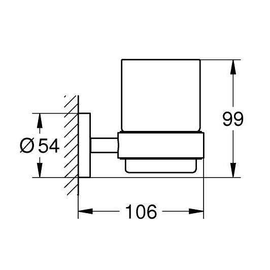 Grohe Essentials Matt Black čaša sa univerzalnim konzolnim držačem 1022562430