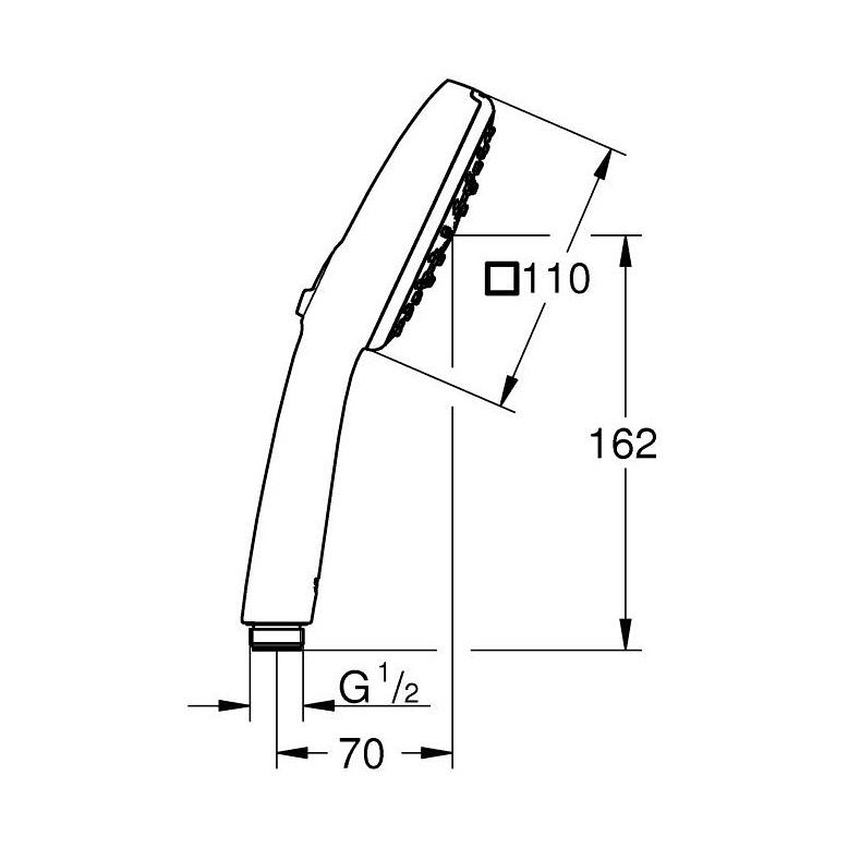 Grohe Tempesta Cube 110 Chrome ručni tuš sa 3 mlaza četvrtasti 27572003