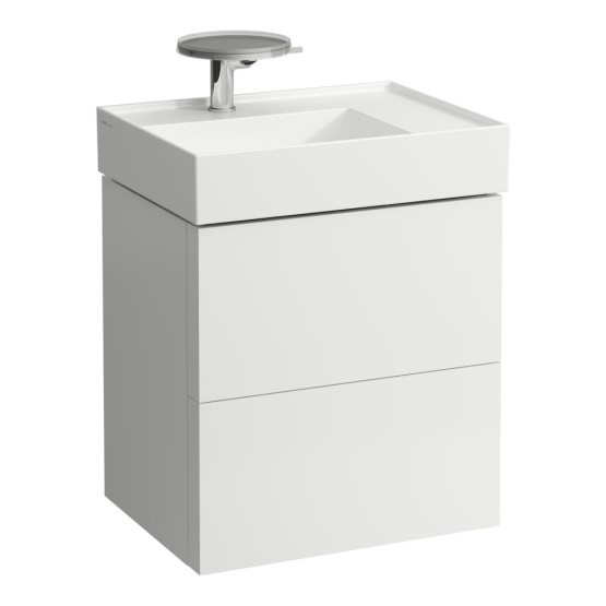 Laufen Kartell White umivaonik (lavabo) 60x46x12 konzolni i nadgradni sa rupom za bateriju, desnim zaravnjenjem i integrisanim odvodom 8.1033.4.000.111.1