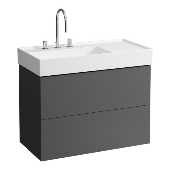 Laufen Kartell White umivaonik (lavabo) 90x46x12 konzolni i nadgradni sa rupom za bateriju, desnim zaravnjenjem i integrisanim odvodom 8.1033.8.000.111.1