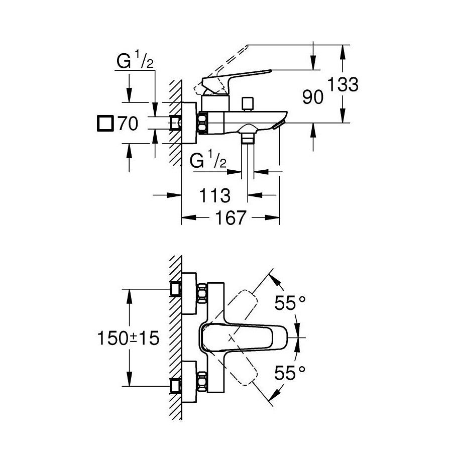 Grohe Cubeo Matt Black jednoručna baterija (slavina) sa izlivom 1018132430