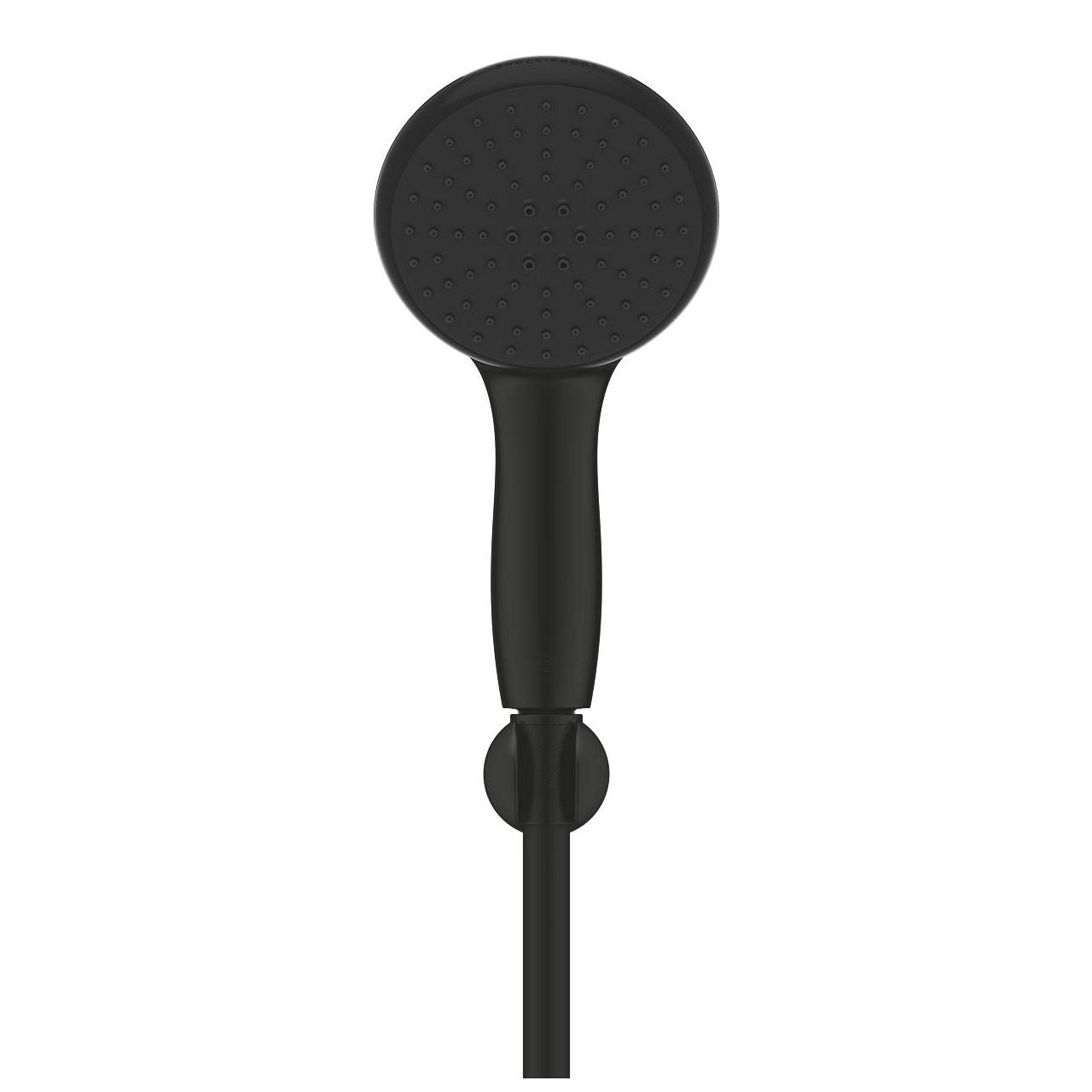 Grohe Tempesta 110 Matt Black Set ručni tuš sa 2 mlaza okrugli, zidni priključak za crevo sa integrisanim držačem za tuš i Relexaflex 1250 crevo za tuš 261642433