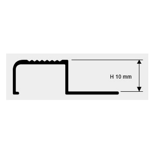 Progress Profiles Global 10,0mm Matt Silver GBSTAS100 lajsna (profil) stepenišna ugaona aluminijumska za pločice ili drvene obloge dužine 2,7m